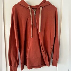 Madewell Coral Zip-Up Hoodie